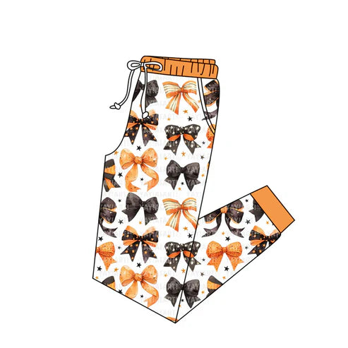 6.10 Custom Moq 3 Adult Women Halloween Black Orange Bows Jogger Pants