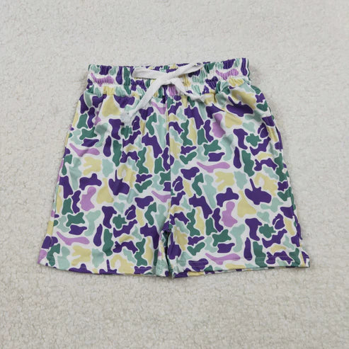 11.26 SS0734 Baby Boys Mardigras Camo Pockets Shorts Bottom