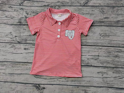 7.4 Custom Moq 3 Baby Boys Red Stripes Dog Team Short Sleeve Tee Pullovers Shirts Tops