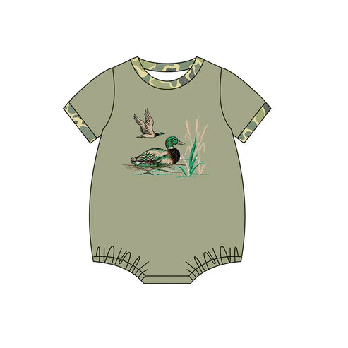 SR2362 Baby Infant Boys Duck Hunting Short Sleeve Rompers preorder