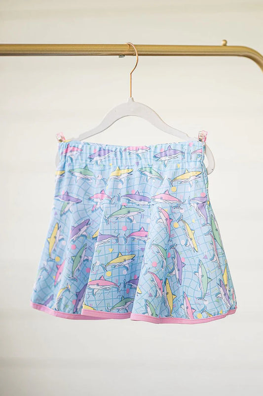 6.13 GLK0099 Baby Girls Blue Plaid Sharks Shorts Skirts Preorder