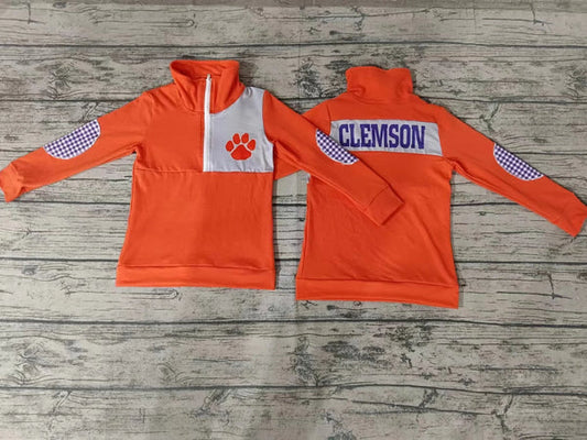 4.30 Preorder moq 3 Baby Boys Team Orange Paw Pullover Shirt Tee Shirts