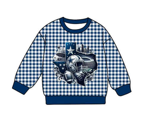10.13  Custom Moq 8 Baby Boys Cowboys Team Plaid Tee Shirts Tops