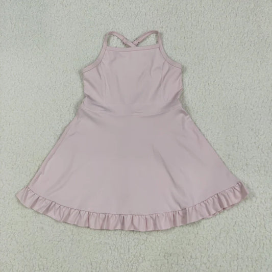 6.11 S0553 Baby Girls Pink Knit Knee Length Active Wear Dress