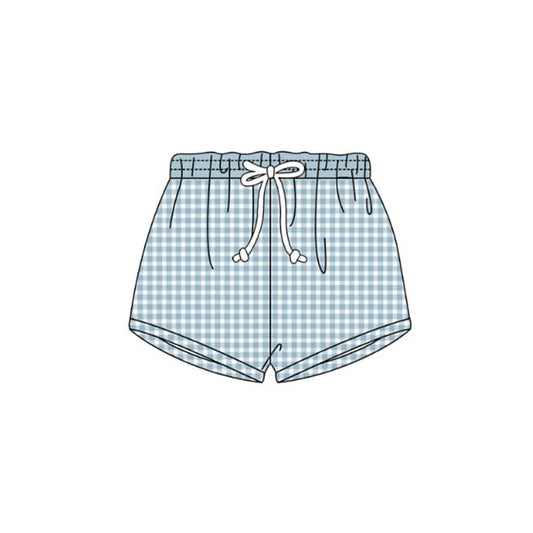 12.1 MOQ：5pcs S0645 pre-order baby boy clothes gingham boy summer swim shorts