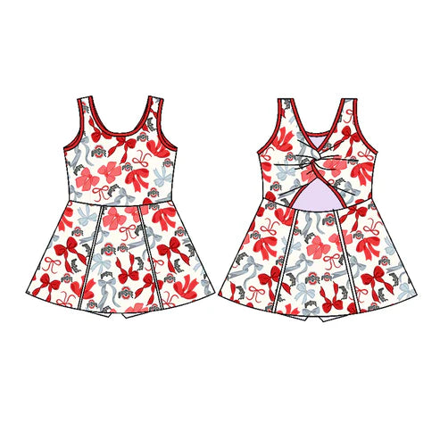6.10  Custom Moq 3 each item Sibling Baby Girls Ohio State Team Dresses Clothes Sets