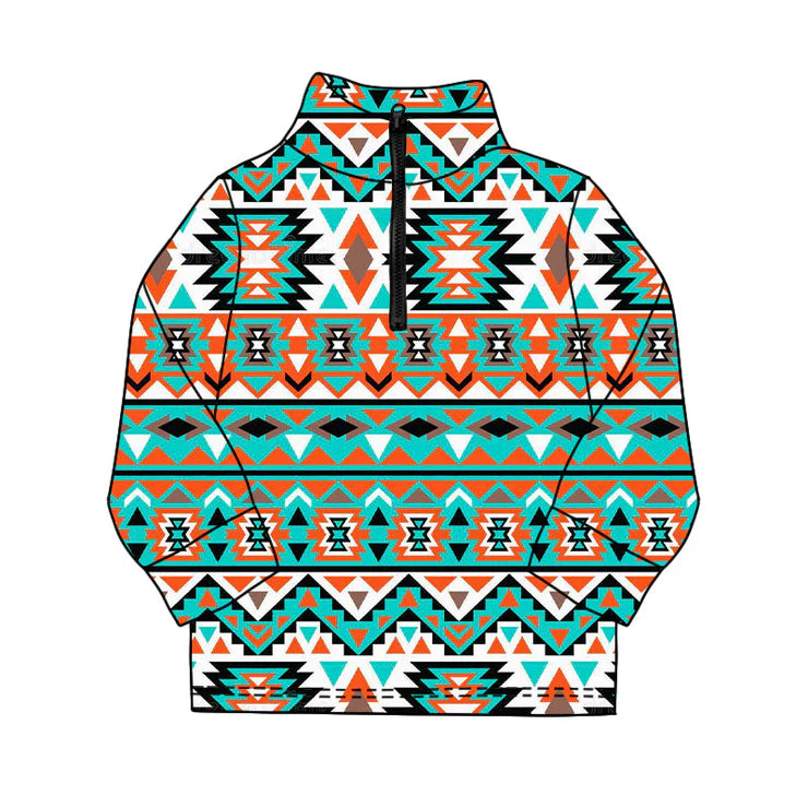 11.21 MOQ：5pcs BT1589 pre-order toddler boy clothes aztec boy winter top shirt