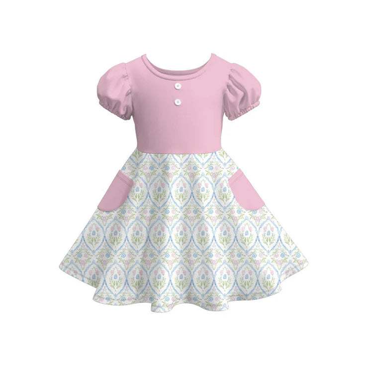 12.1 MOQ:5pcs GSD3263 pre-order toddler girl clothes pink girl summer dress
