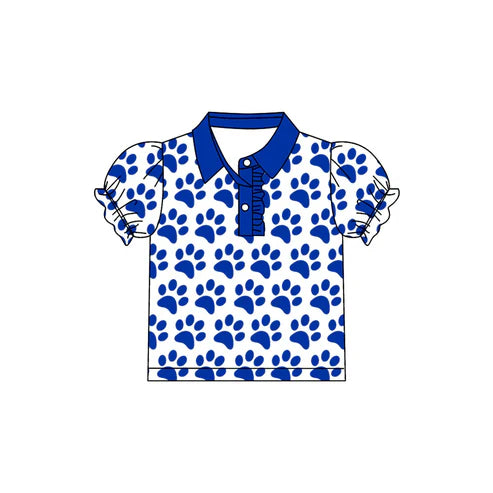 8.1 Custom Moq 5 Baby Girls UK Paw Team Short Sleeve Tee Pullovers Polo Shirts Tops