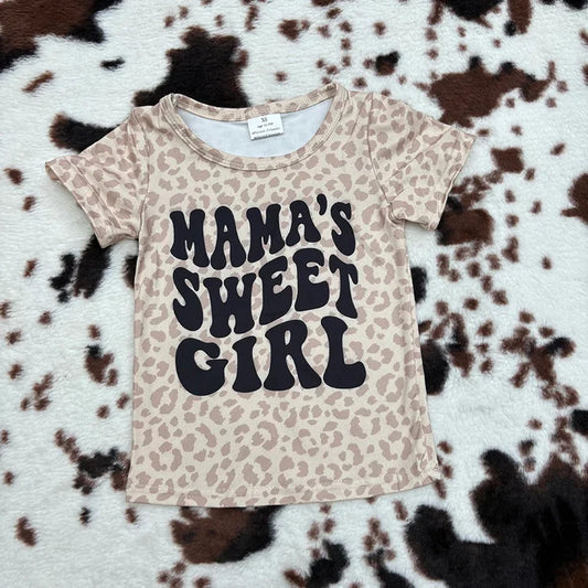 9.3 GT0185 Baby Girls Mama's Sweet Girl Short Sleeve Shirts Tops