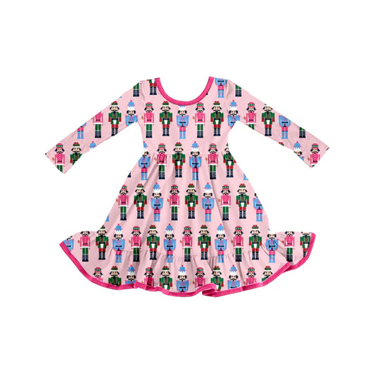 8.27 GLD1280 Baby Girls Colorful Soldiers Plaid Knee Length Dresses Preorder