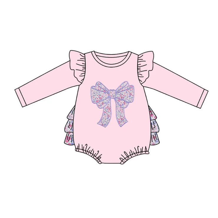 11.13 MOQ:5pcs LR2898 pre-order baby girl clothes bows girl winter bubble