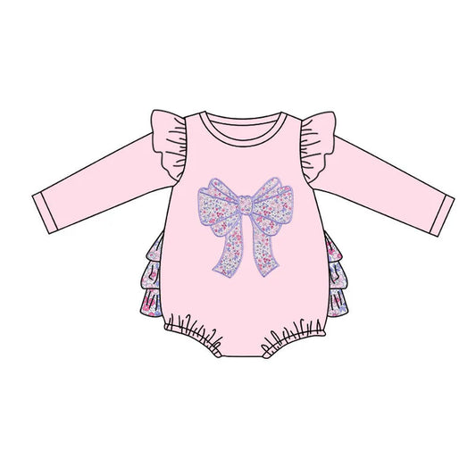 11.13 MOQ:5pcs LR2898 pre-order baby girl clothes bows girl winter bubble