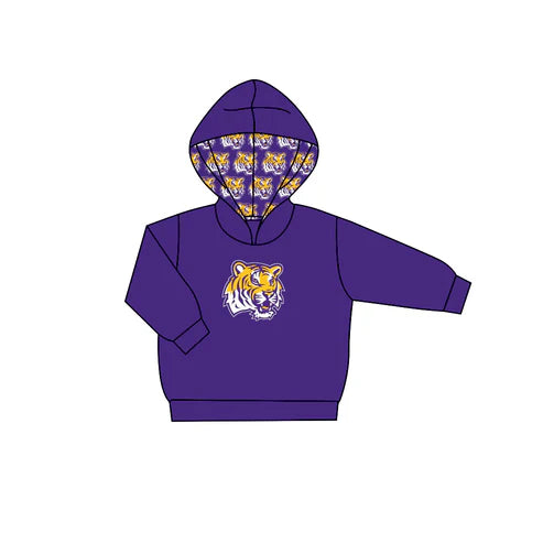7.31 Custom Moq 5 Baby Boys Purple Long Sleeves Tigers Team Hoodies Top