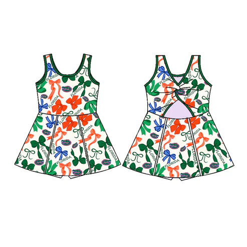 6.10 Custom Moq 3 each item Sibling Baby Girls Crocodile Team Dresses Clothes Sets