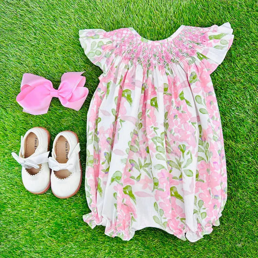 12.15 MOQ:5pcs SR3805 pre-order baby girl clothes floral print toddler girl summer romper