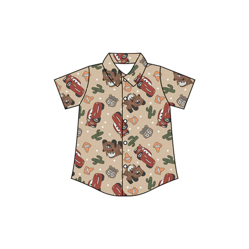 Baby Boys Western Cars Cactus Buttons Tee Shirts Tops Preorder