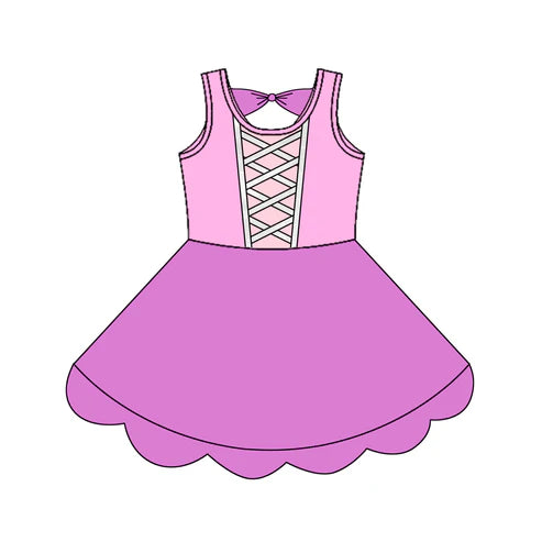 4.24 GSD2518 Baby Girls Hot Pink Sleeveless Knee Length Dress Preorder