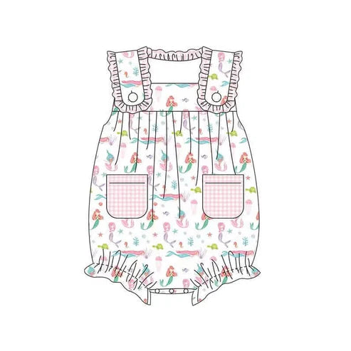 SR2880 Baby Infant Girls Mermaid Straps Rompers preorder