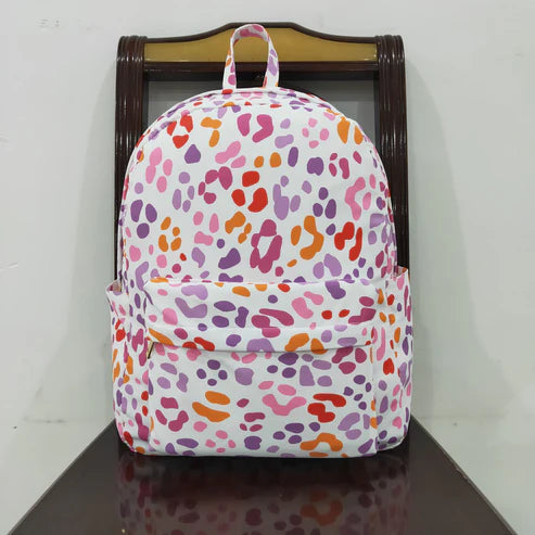 8.13 BA0307 Baby Girls Pink Leopard Ruffle School Bags