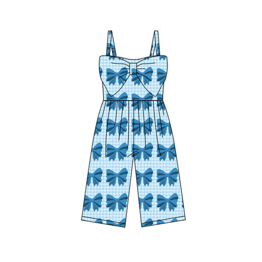 12.12 MOQ:5pcs SR3786 pre-order baby girl clothes bows print girl summer jumpsuit