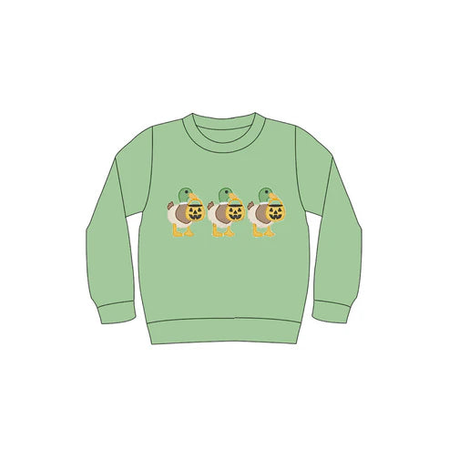 6.28 No moq BT1278 pre-order toddler boy clothes halloween pumpkin green long Sleeve Top