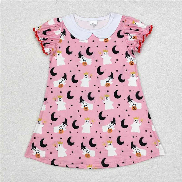 L-3.3 GSD1400 Halloween Ghost Moon Bright Stars doll collar pink short-sleeved dress