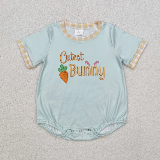 SR2198 Baby Infant Boys Easter Cute Bunny Carrot Romper