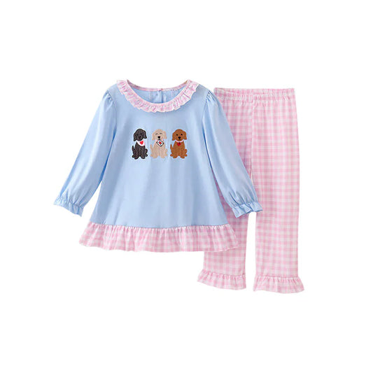 11.19 MOQ：5pcs GLP3170 pre-order toddler girl clothes pubby print girl Valentine set