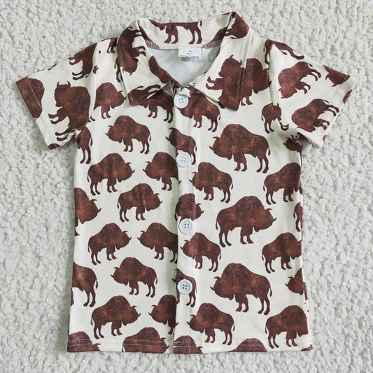 BT0004 Boys Cow Shirt