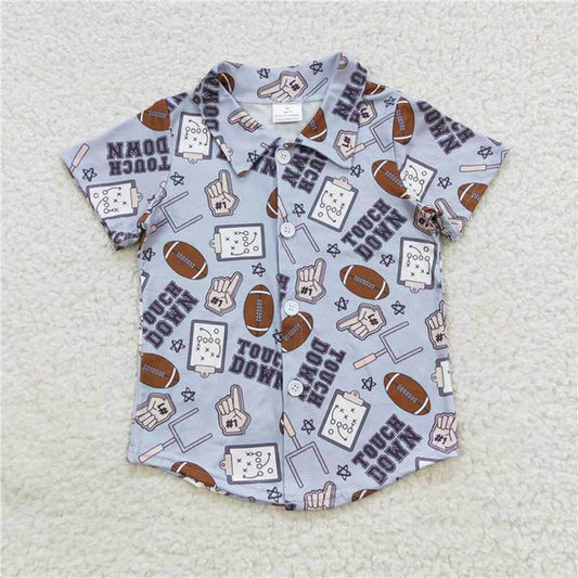 BT0270 Football blue button-up short sleeve