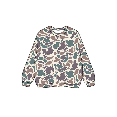7.25  GT1126 Adult Women Lavender Camo Long Sleeves Western Tee Shirts Top Preorder