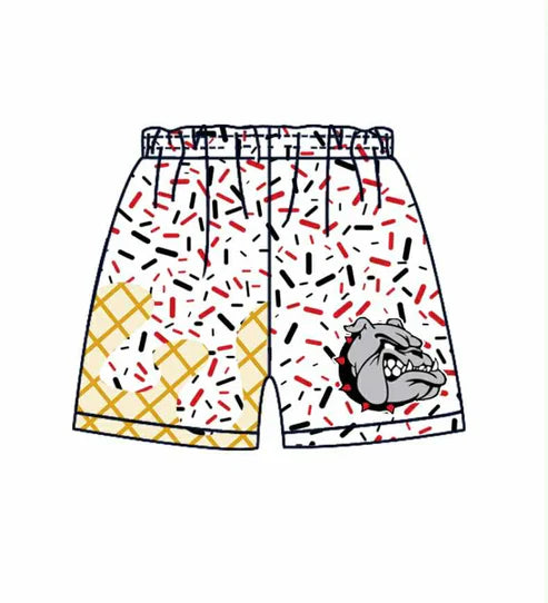 7.2 Custom Moq 3 Baby Boys Drip White Bulldogs Sprinkles Team Shorts Bottoms