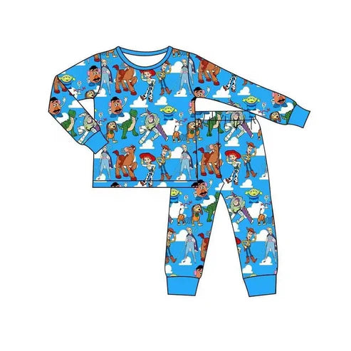 5.24 BLP0929 Baby Boys Blue Toys Top Pants Pajamas Clothes Sets Preorder