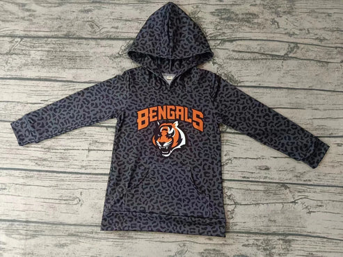 5.2 Baby Girls Leopard Team Long Sleeve Hooded Shirts Tops Preorder(moq 3)