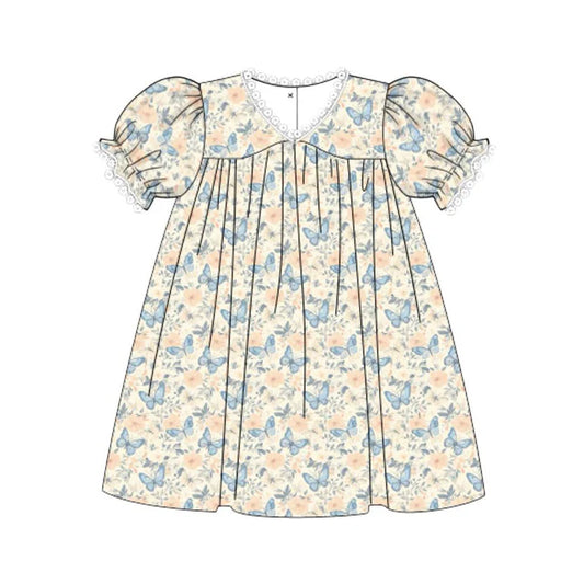 11.13 MOQ：5pcs GSD3074 pre-order toddler clothes butterfly girl summer dress