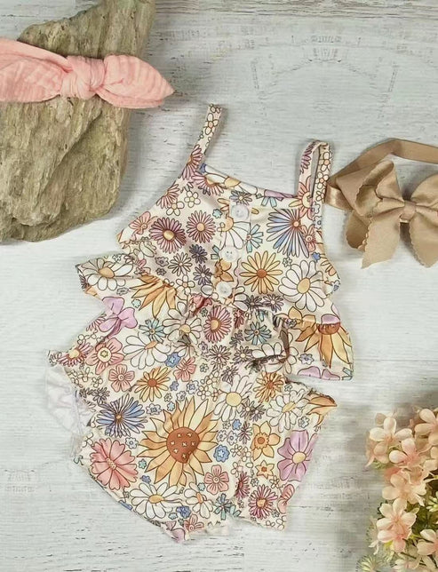 3.20 GBO0472 Baby Girls Strap Floral Button Tunic Bummies Clothes Set Preorder