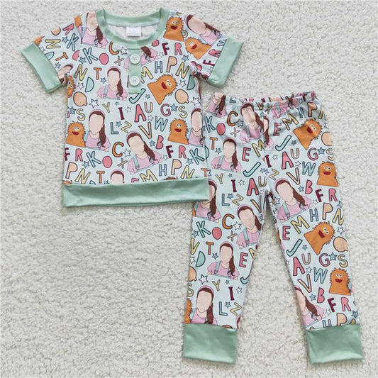 BSPO0110 Baby Boys Teacher Pajamas Pants Clothes Set
