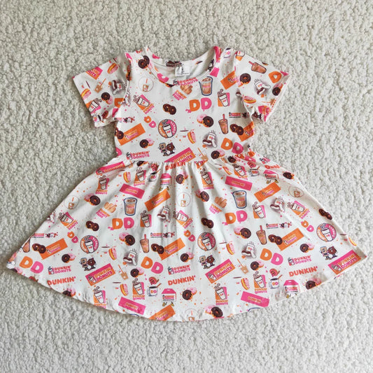 3.21 D2-16 GIRL SUMMER DONUT SUMMER SHORT SLEEVE DRESS--PROMOTION 2025.3.8 $2.99