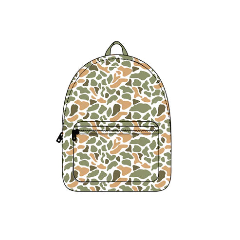 8.22 BA0372 Baby Kids Green Yellow Camo Western Zipper School Back Bags Preorder