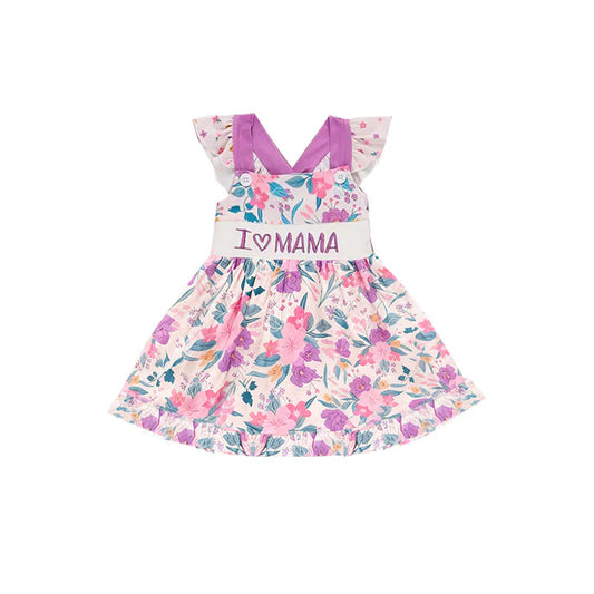 11.18 MOQ:5pcs GSD3116 pre-order toddler clothes I love mama girl summer dress