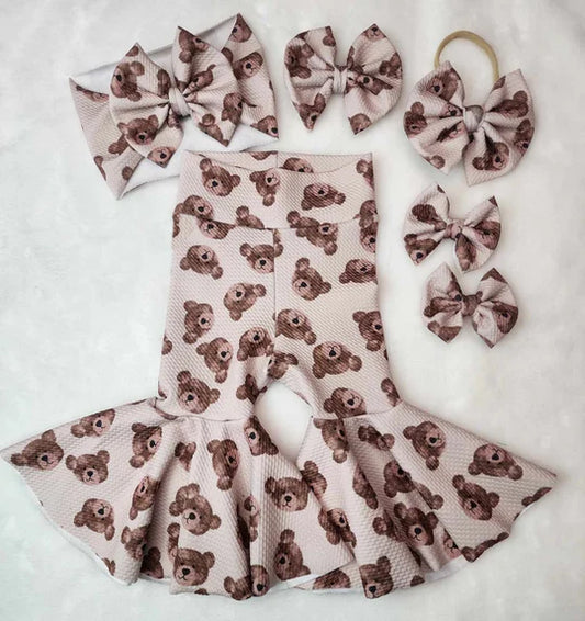 12.15 MOQ:5pcs P1011 pre-order baby girl clothes bear print girl winter pant