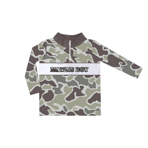 6.3 BT0970 Baby Boys Lightgreen Camo Mama's Boy Zip Pullovers Tops Preorder