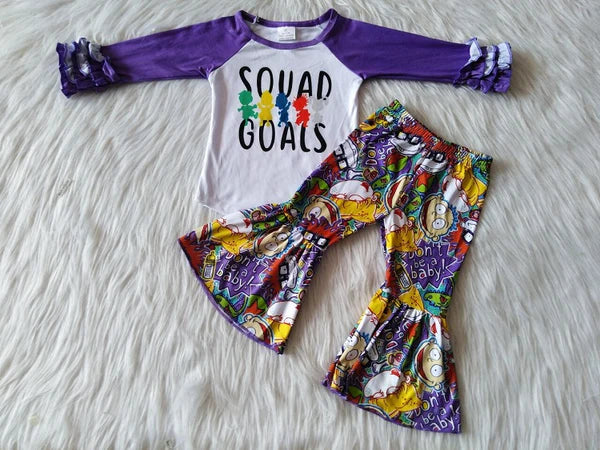 6 A25-5 Girl Purple Cartoon Bell Outfit