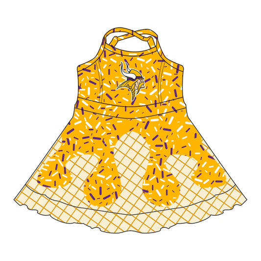 7.8  Custom Moq 3 Baby Girls Straps YIKINGS Plaid Short Ruffle Team Knee Length Dresses