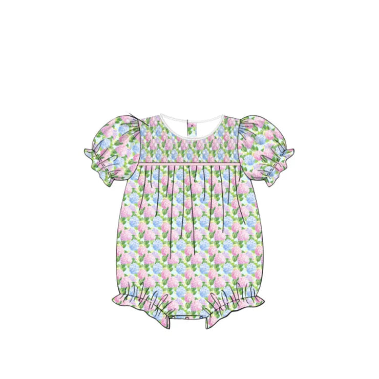 12.5 MOQ:5pcs SR3699 pre-order baby girl clothes flower print girl summer bubble