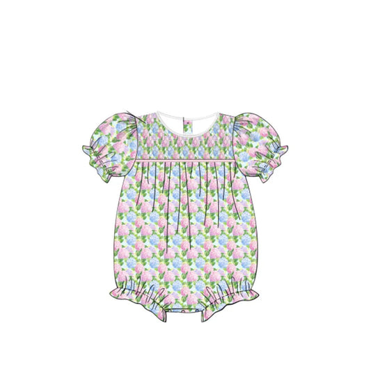 12.5 MOQ:5pcs SR3699 pre-order baby girl clothes flower print girl summer bubble