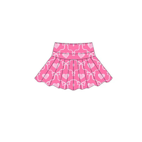 10.27 GLK0154 Baby Girls Pink Bows Hearts Plaid Valentine Yoga Skirt Shorts Bottom Preorder