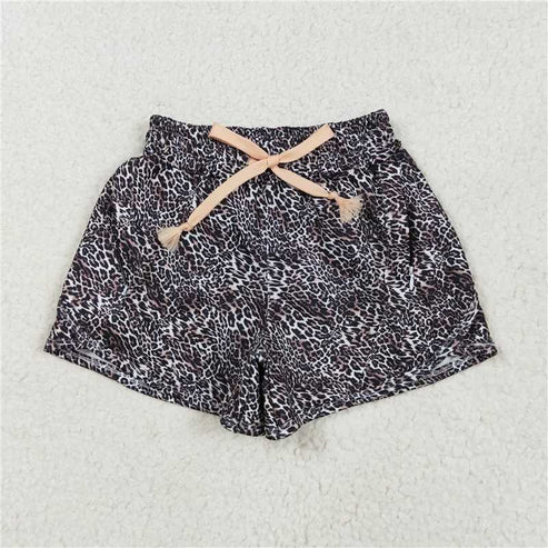 5.21 Sibling Baby Girls Leopard Yoga Athletic Shorts Bottoms