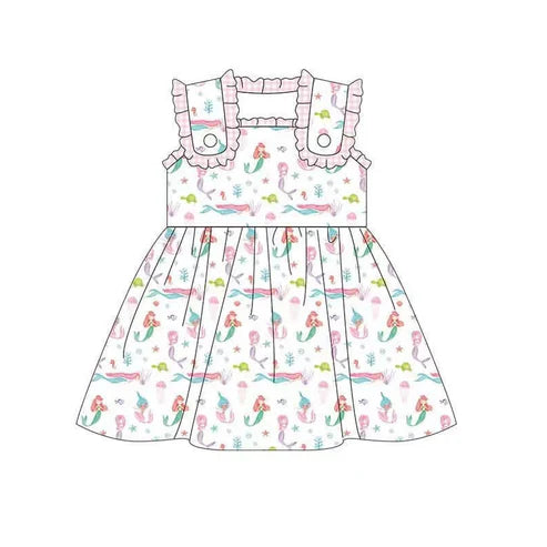 GSD2142 Baby Girls Mermaid Straps Sleeveless Knee Length Dresses preorder
